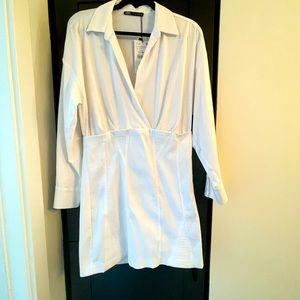 NWT - Zara white mini shirt - dress, size L